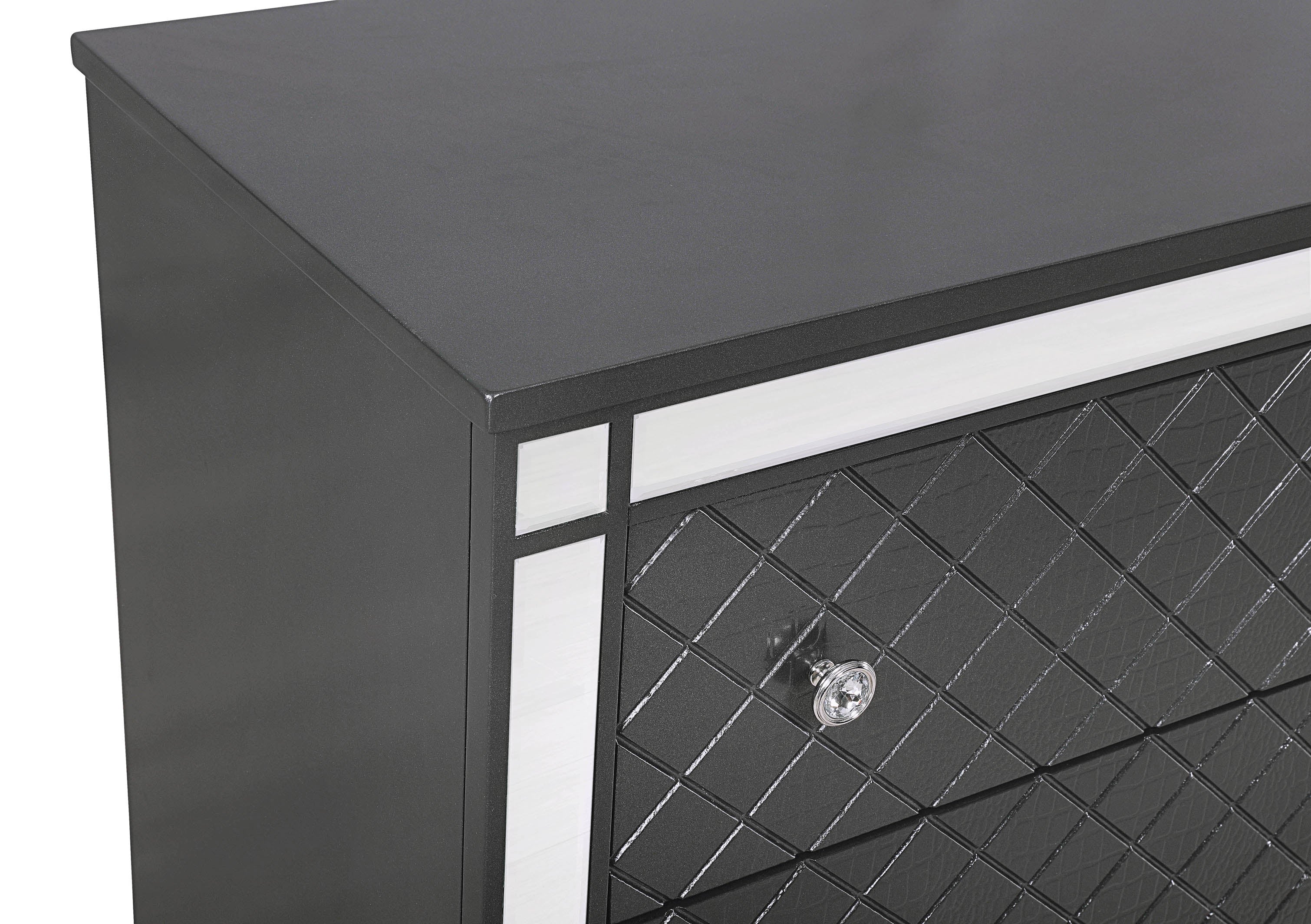 Refino Dark Gray LED Bedroom Dresser&Mirror