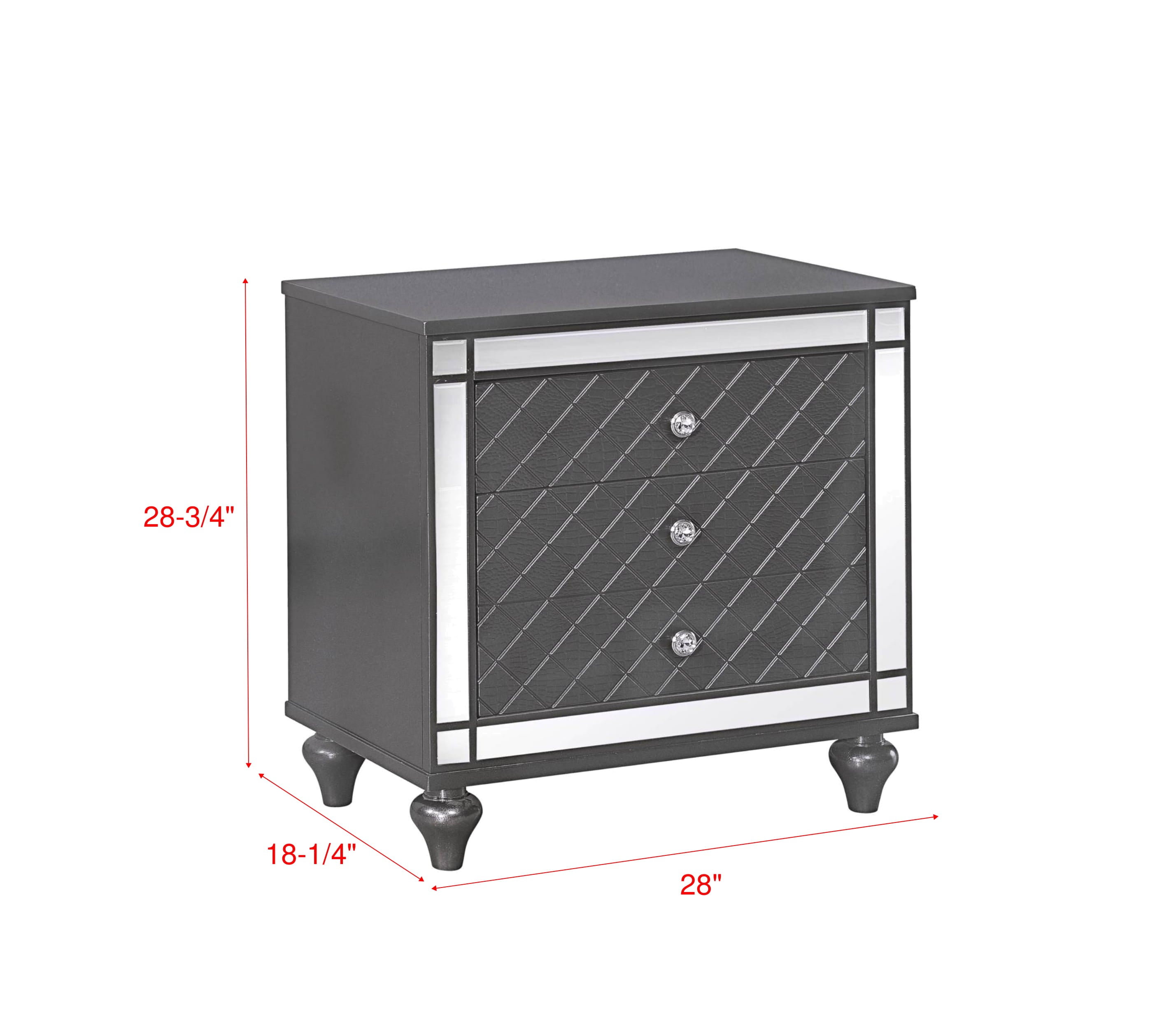 Refino Dark Gray LED Bedroom Set Collection
