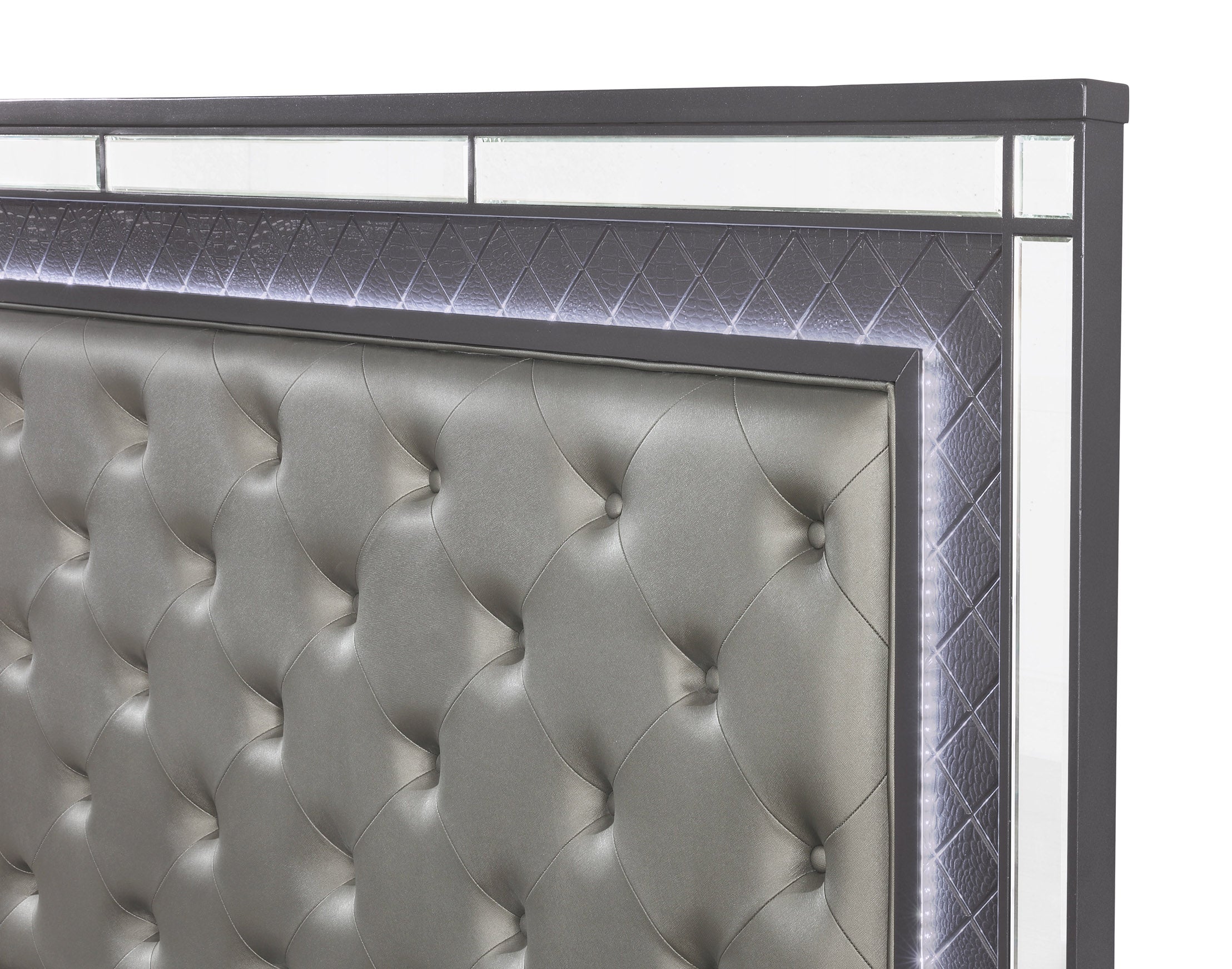 Refino Dark Gray LED Bedroom Set Collection