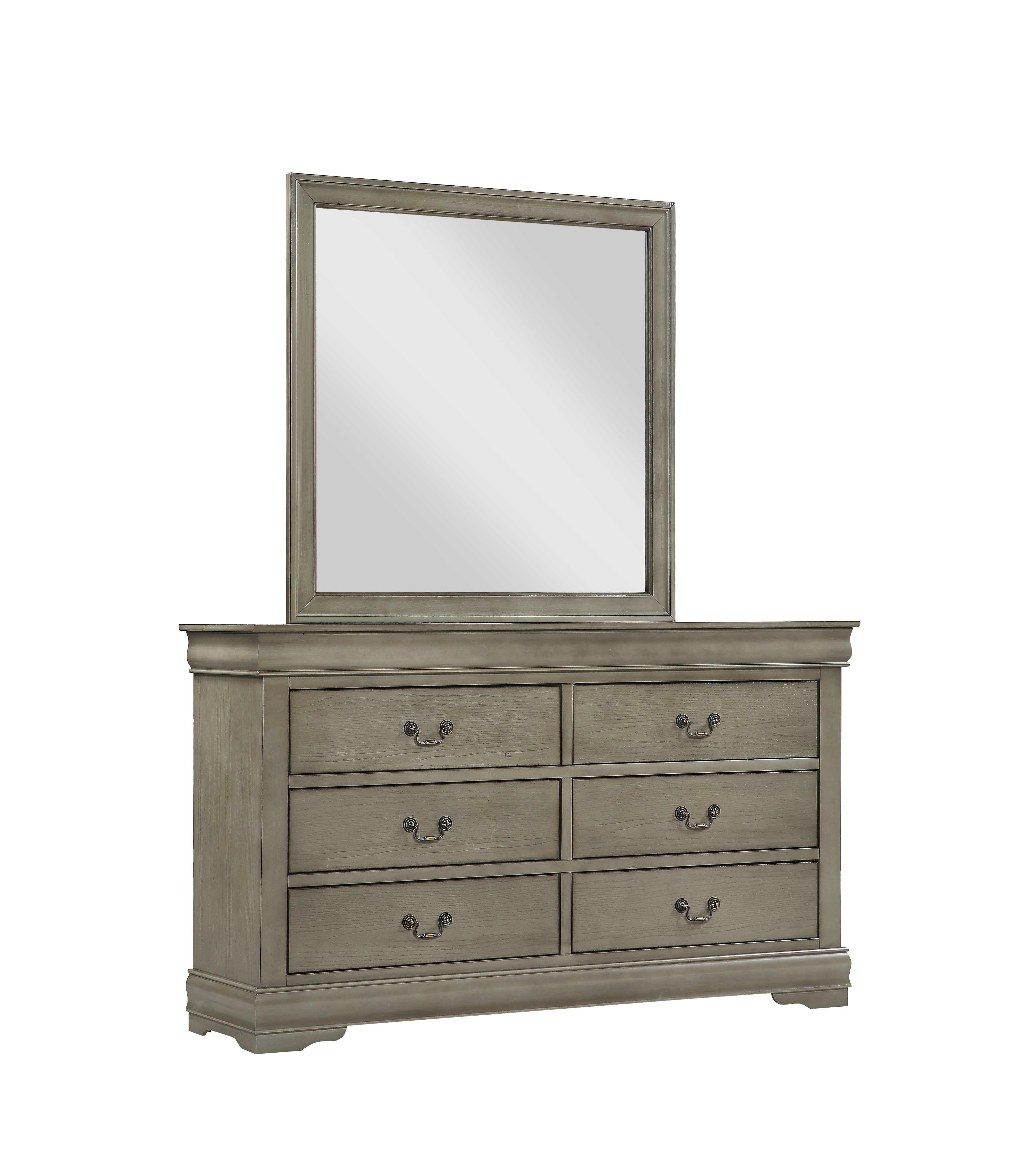 Louis Philip Grey Bedroom Dresser&Mirror