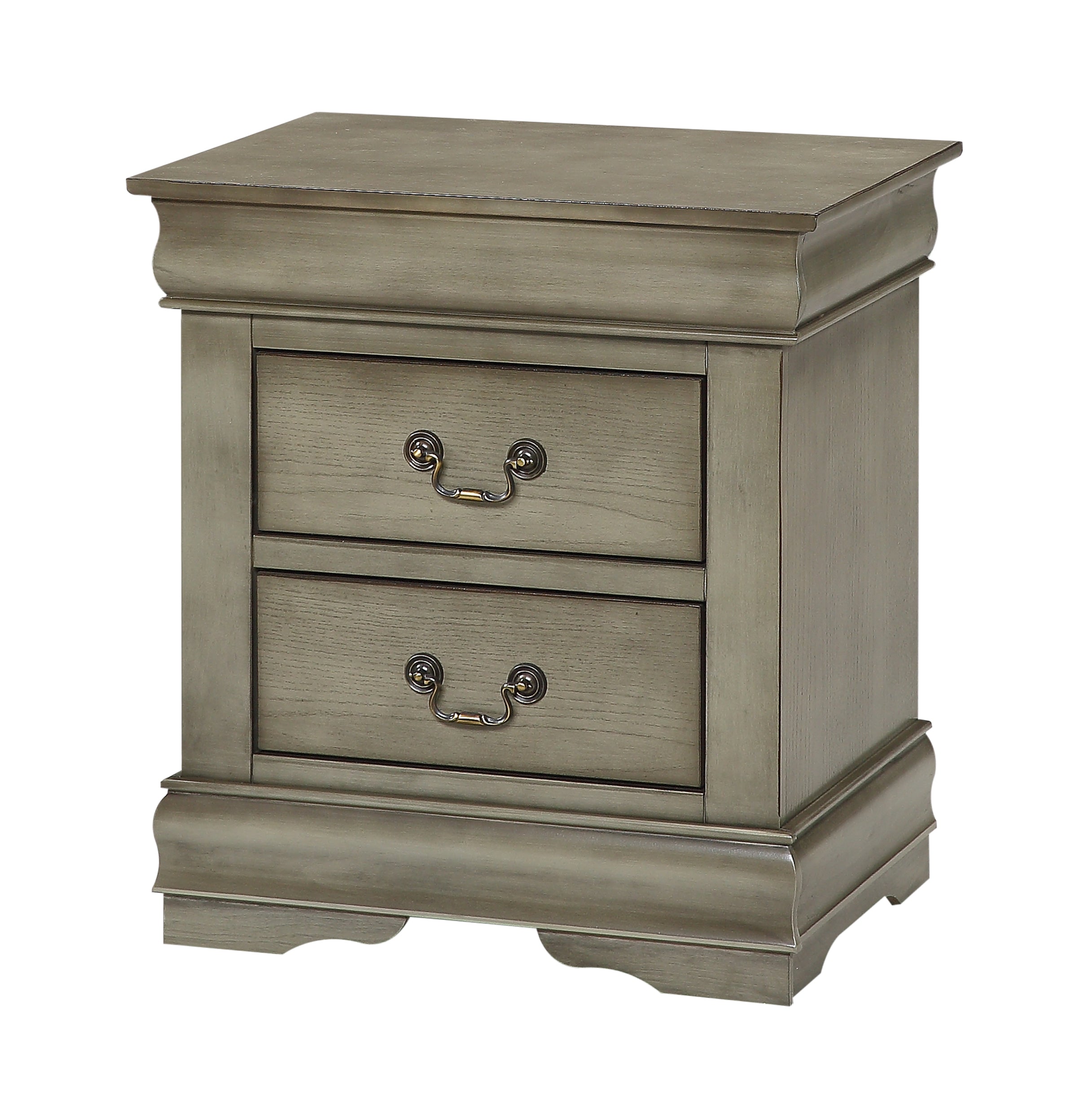 Louis Philip Grey Bedroom Nightstand