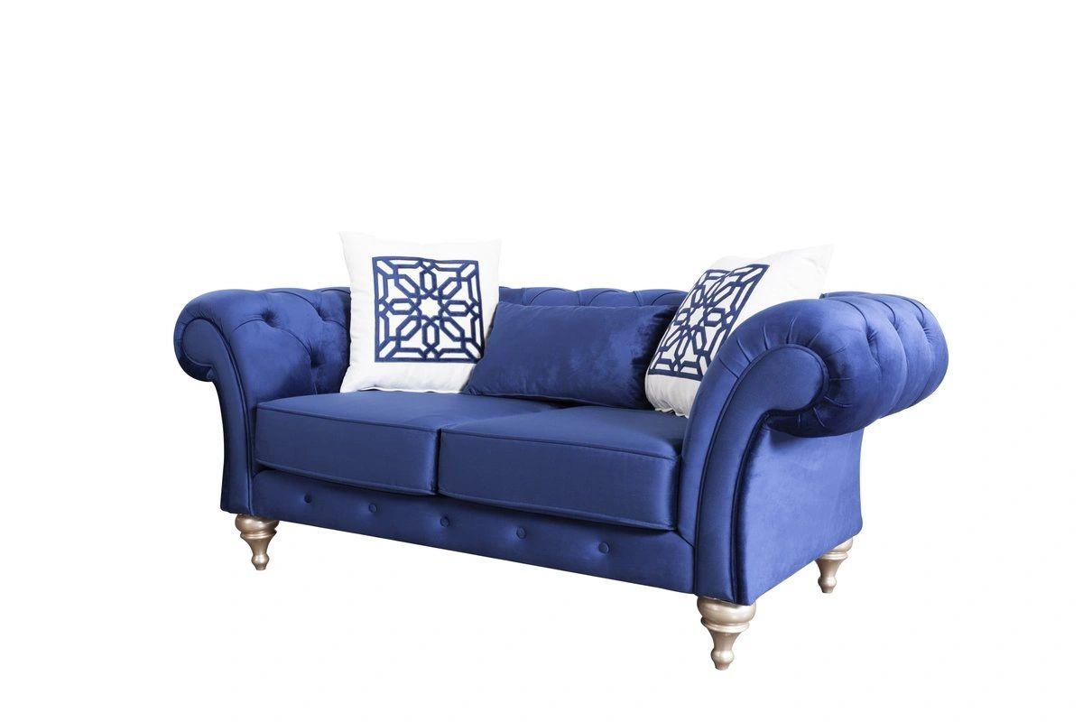 Loretta Blue Velvet Loveseat