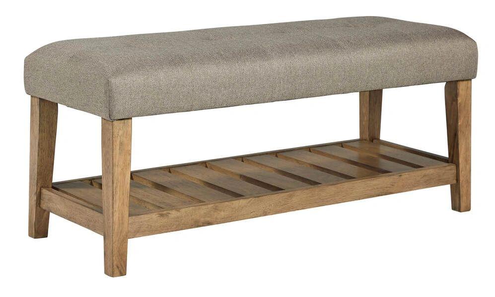 Light Beige-Brown Accent Bench