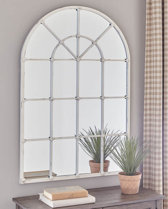 Antique White Accent Mirror