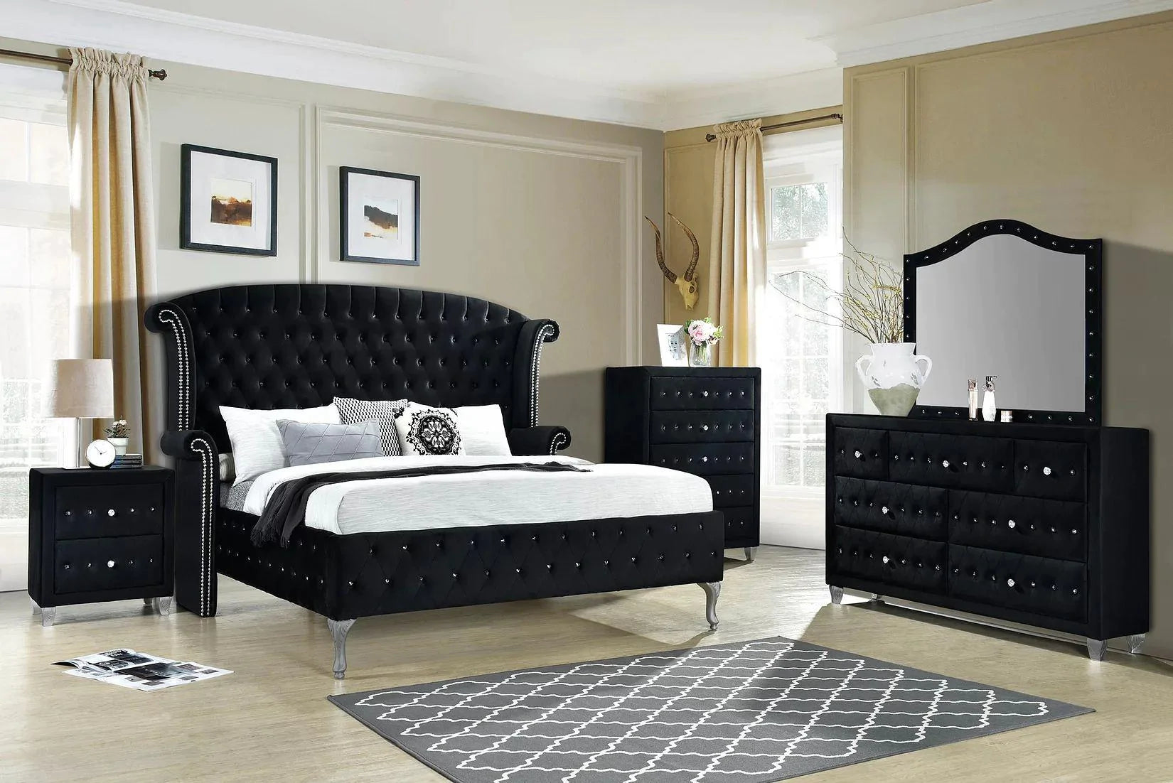 Sofia Black Bedroom Nightstand