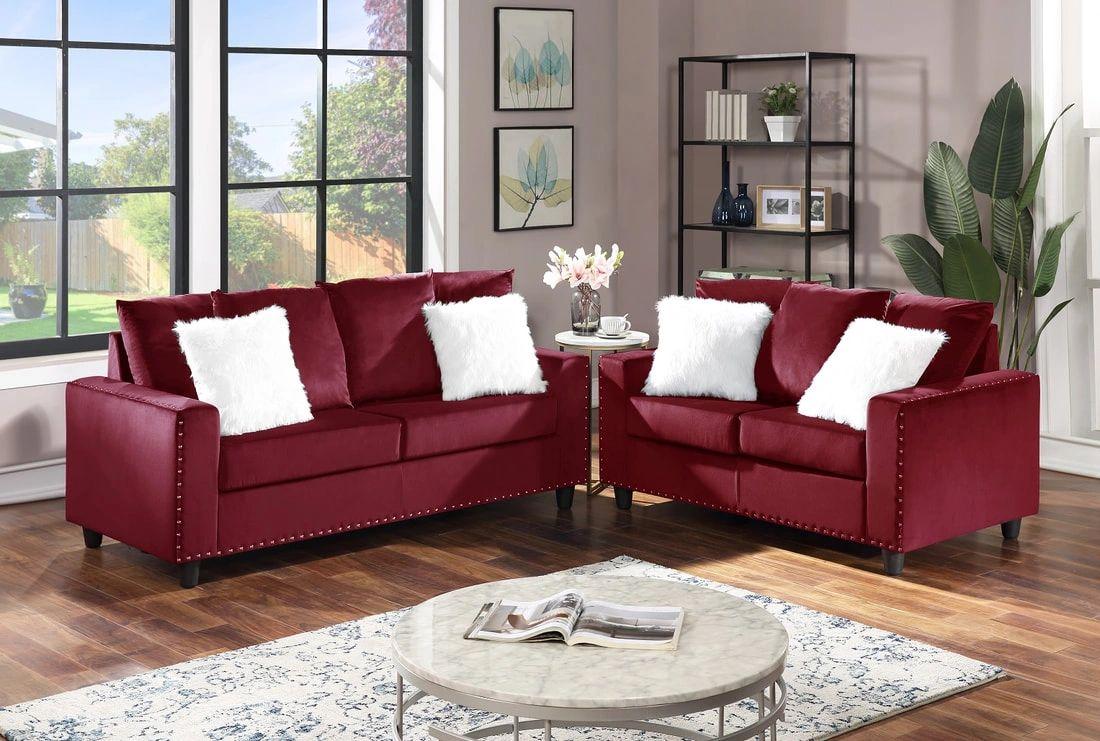Cinderella Red Velvet  Loveseat