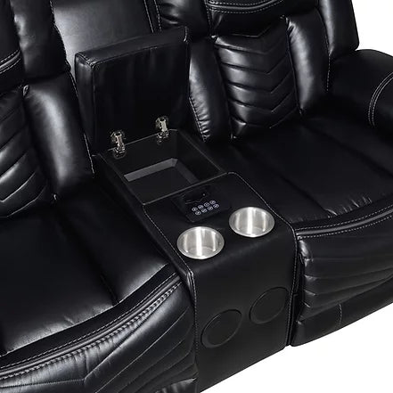 Lucky Charm (Black) 3-Piece Reclining Sofa, Loveseat, & Chair Set