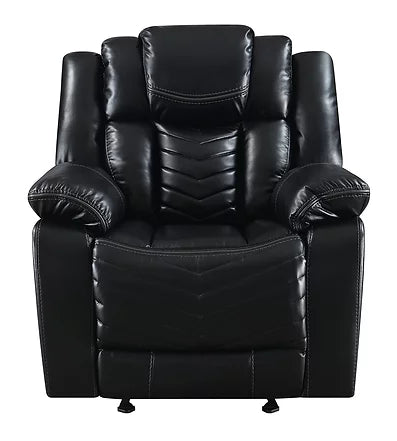 Lucky Charm (Black) 3-Piece Reclining Sofa, Loveseat, & Chair Set