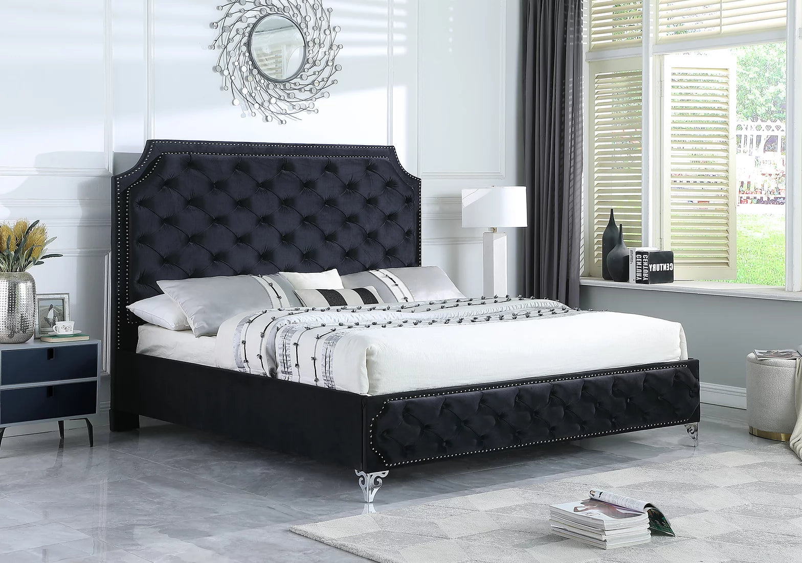 Leilah Black Bed Platform