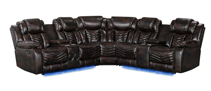 Lucky Charm Brown Reclining Sectional