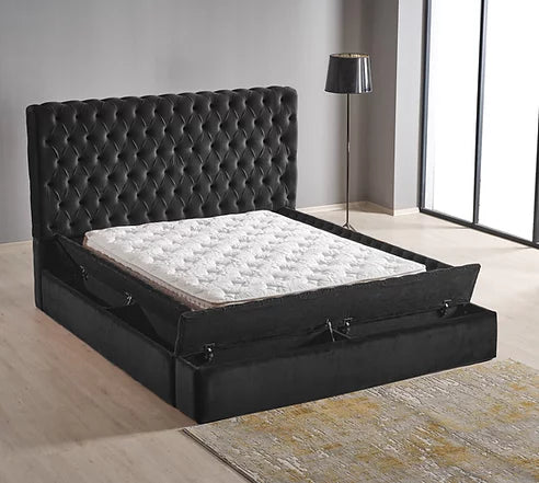 Catalina Black Storage Platform Bed