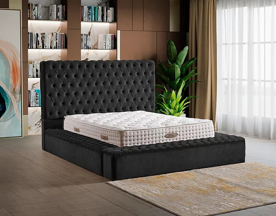 Catalina Black Storage Platform Bed