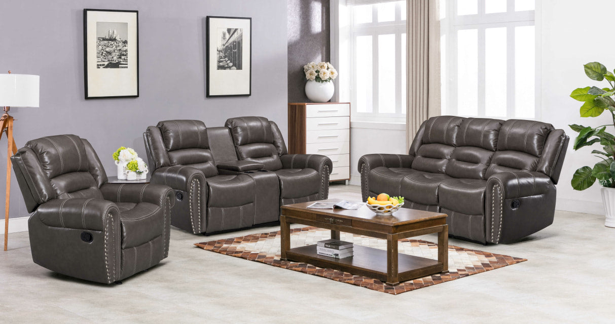 Lexington Gray 3PC Reclining Living Room