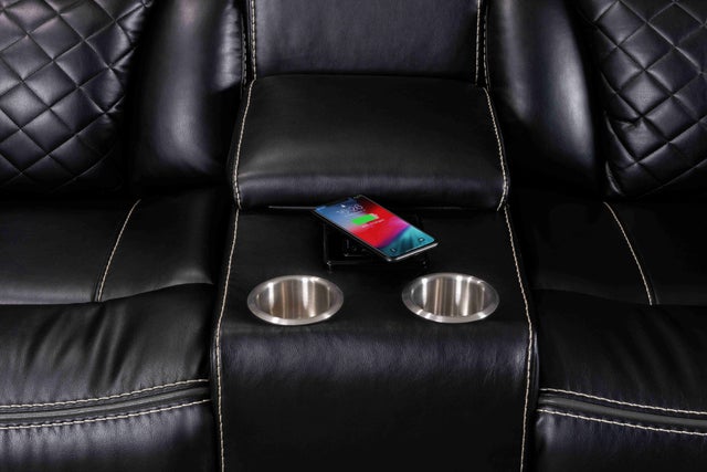 Alexa Black Leather 3-Piece Reclining Sofa, Loveseat, & Chair